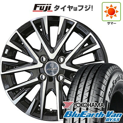 【新品】プロボックス/サクシード(リフトアップ) 夏タイヤ ホイール4本セット 185/80R14 102/100N ヨコハマ ブルーアース Van RY55 共豊 スマック レジーナ 5J 14インチ(送料無料)