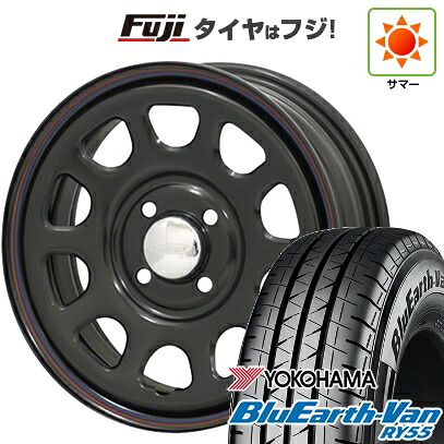 【新品】プロボックス/サクシード(リフトアップ) 夏タイヤ ホイール4本セット 185/80R14 102/100N ヨコハマ ブルーアース Van RY55 モリタ デイトナズ 6J 14インチ(送料無料)