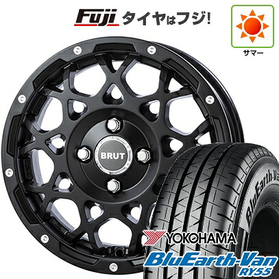 【新品】プロボックス/サクシード(リフトアップ) 夏タイヤ ホイール4本セット 185/80R14 102/100N ヨコハマ ブルーアース Van RY55 トライスター BRUT BR-55 5J 14インチ(送料無料)