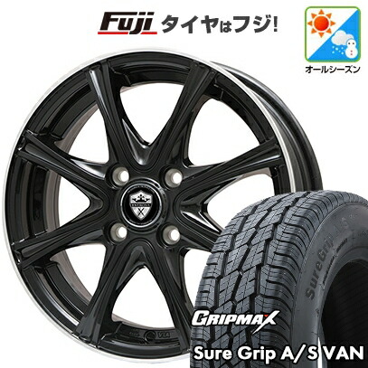 【新品】プロボックス/サクシード(160系) オールシーズンタイヤ ホイール4本セット 155R14C 88/86T グリップマックス シュアグリップ オールシーズン Van(限定2024年製) エルベ エステローザ MZV ブラックリムポリッシュ 5J 14インチ(送料無料)