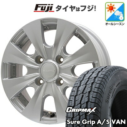 【新品】プロボックス/サクシード(160系) オールシーズンタイヤ ホイール4本セット 155R14C 88/86T グリップマックス シュアグリップ オールシーズン Van(限定2024年製) エルベ ビズスポ シルバー 5J 14インチ(送料無料)|フジコーポレーション