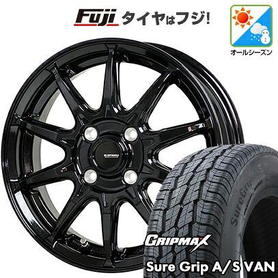 【新品 軽自動車】軽トラ 軽バン オールシーズンタイヤ ホイール4本セット 145/80R12 80/78T グリップマックス シュアグリップ オールシーズン Van(限定) ホットスタッフ ジースピード G-05 3.5J 12インチ(送料無料)