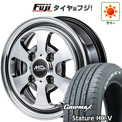【新品 軽自動車】軽トラ 軽バン 夏タイヤ ホイール4本セット 145/80R12 80/78Q グリップマックス スタチャー HC-V RWL（限定） MID WHEELS ガルシア ダラス6 4J 12インチ(送料無料)