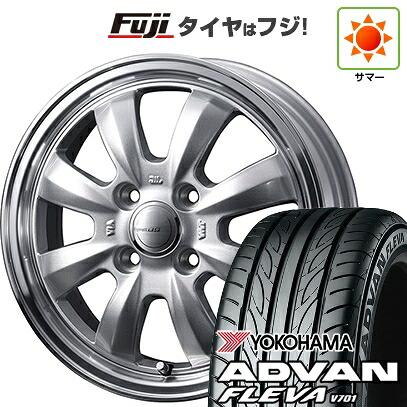 【新品 軽自動車】エブリイワゴン 夏タイヤ ホイール4本セット 165/50R15 ヨコハマ アドバン フレバV701 WEDS ウェッズ グラフト 8S 4.5J 15インチ(送料無料)