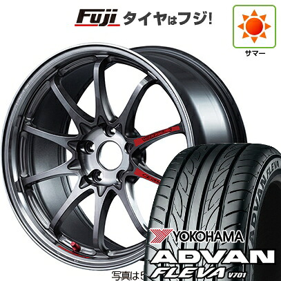 【新品国産車用4穴100】 夏タイヤ ホイール4本セット 195/45R17 ヨコハマ アドバン フレバV701 RAYS レイズ ボルクレーシング CE28N-plus SL 7J 17インチ(送料無料)