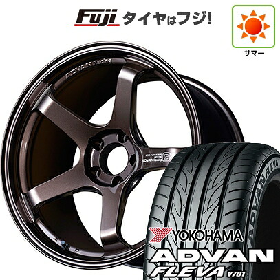 【新品国産車用4穴100】 夏タイヤ ホイール4本セット 205/40R17 ヨコハマ アドバン フレバV701 ヨコハマ アドバンレーシング GT ビヨンド 7J 17インチ(送料無料)