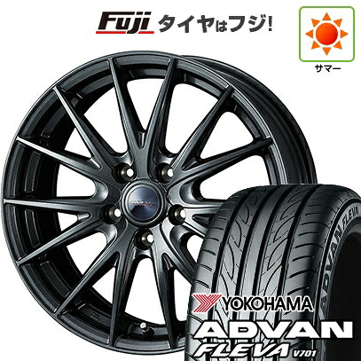 【新品国産車用4穴100】 夏タイヤ ホイール4本セット 195/45R17 ヨコハマ アドバン フレバV701 WEDS ウェッズ ヴェルバ スポルトII 6J 17インチ(送料無料)