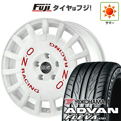 【新品国産車用4穴100】 夏タイヤ ホイール4本セット 195/45R16 ヨコハマ アドバン フレバV701 OZ ラリーレーシング 6.5J 16インチ(送料無料)
