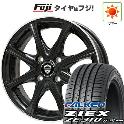 【新品】フィット 夏タイヤ ホイール4本セット 185/60R15 ファルケン ジークス ZE310R エコラン(限定) エルベ エステローザ MZV ブラックリムポリッシュ 6J 15インチ(送料無料)