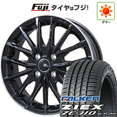 【新品】フィット 夏タイヤ ホイール4本セット 185/60R15 ファルケン ジークス ZE310R エコラン(限定) ブランドルライン DF-10M グロスブラック/リムポリッシュ 6J 15インチ(送料無料)