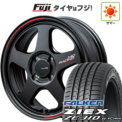 【新品国産車用4穴100】 夏タイヤ ホイール4本セット 195/55R16 ファルケン ジークス ZE310R エコラン(限定) MID WHEELS MID RACING TR50 6J 16インチ(送料無料)｜フジコーポレーション