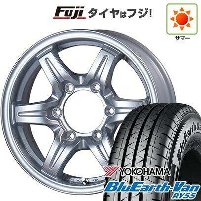【新品】キャラバン 夏タイヤ ホイール4本セット 195/80R15 107/105N ヨコハマ ブルーアース Van RY55 TWS グランヴァード NEO 6J 15インチ(送料無料)|フジコーポレーション