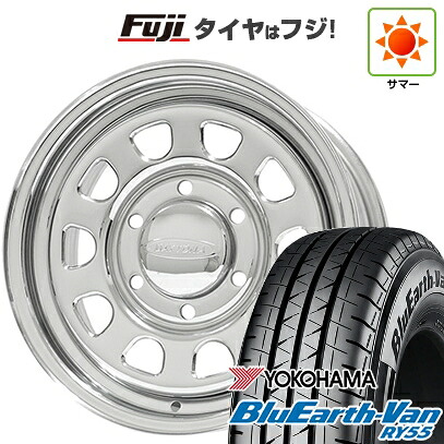 【新品】キャラバン 夏タイヤ ホイール4本セット 195/80R15 107/105N ヨコハマ ブルーアース Van RY55 モリタ デイトナズ G2 クローム 6J 15インチ(送料無料)
