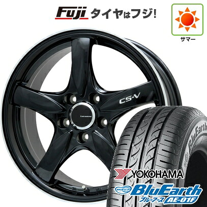 【新品国産車用5穴114.3】 夏タイヤ ホイール4本セット 205/55R16 ヨコハマ ブルーアース AE-01F レアマイスター CS-V(グロスブラック/リムポリッシュ) 7J 16インチ(送料無料)