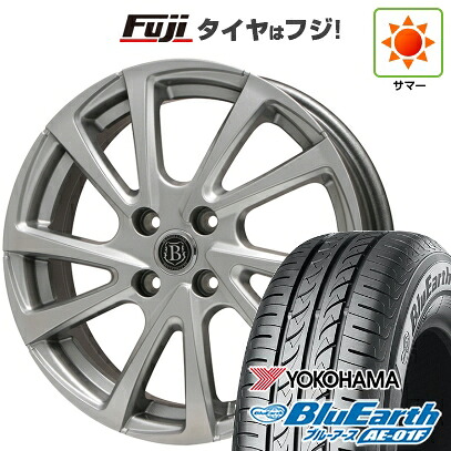 【新品】セレナ 夏タイヤ ホイール4本セット 195/65R15 ヨコハマ ブルーアース AE-01F ブランドルライン ボレアノ10 メタリックグレー 6J 15インチ(送料無料)