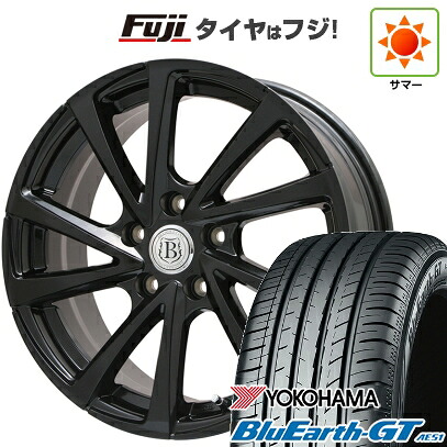 【新品】フリード クロスター 夏タイヤ ホイール4本セット 205/45R17 ヨコハマ ブルーアース GT AE51 ブランドルライン ボレアノ10 パールブラック 7J 17インチ(送料無料)