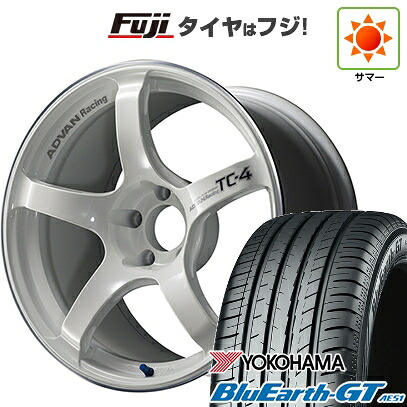【新品国産車用5穴100】 夏タイヤ ホイール4本セット 225/40R18 ヨコハマ ブルーアース GT AE51 ヨコハマ アドバンレーシング TC-4 8.5J 18インチ(送料無料)