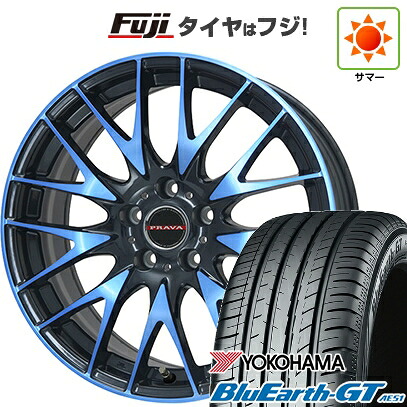 【新品国産車用5穴114.3】 夏タイヤ ホイール4本セット 225/40R19 ヨコハマ ブルーアース GT AE51 ビッグウエイ レイシーン プラバ9M(ブルークリア) 8J 19インチ(送料無料)
