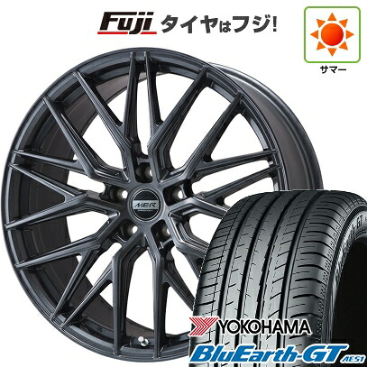 【新品国産車用5穴114.3】 夏タイヤ ホイール4本セット 225/45R19 ヨコハマ ブルーアース GT AE51 プレミックス MER XMESH ディープグレー 8J 19インチ(送料無料)