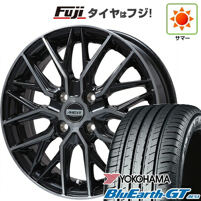 【新品国産車用5穴114.3】 夏タイヤ ホイール4本セット 205/65R16 ヨコハマ ブルーアース GT AE51 プレミックス MER XMESH ブラッククリア 6.5J 16インチ(送料無料)