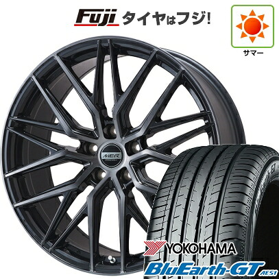 【新品国産車用5穴114.3】 夏タイヤ ホイール4本セット 225/45R19 ヨコハマ ブルーアース GT AE51 プレミックス MER XMESH ブラッククリア 8J 19インチ(送料無料)|フジコーポレーション