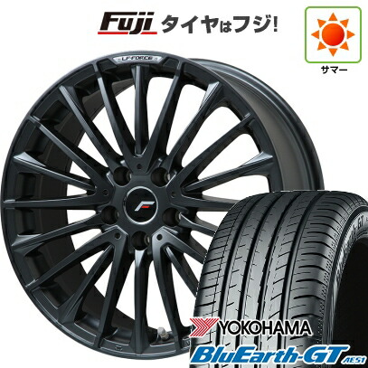 【新品】60系プリウス 夏タイヤ ホイール4本セット 195/60R17 ヨコハマ ブルーアース GT AE51 レアマイスター LF-FORCE マットブラック(平座ナット) 7J 17インチ(送料無料)｜フジコーポレーション