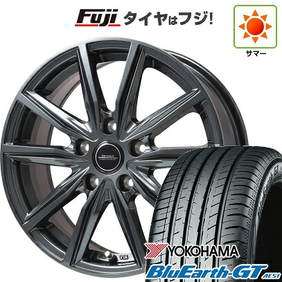 【新品国産車用5穴114.3】 夏タイヤ ホイール4本セット 205/60R16 ヨコハマ ブルーアース GT AE51 エルベ エステローザ EST-α ディープグレー 6.5J 16インチ(送料無料)