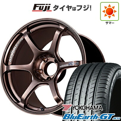 【新品国産車用5穴100】 夏タイヤ ホイール4本セット 225/40R18 ヨコハマ ブルーアース GT AE51 ヨコハマ アドバンレーシング RG-4 8.5J 18インチ(送料無料)