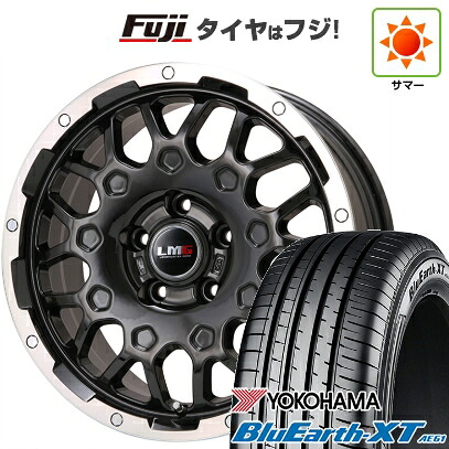 【新品国産車用5穴114.3】 夏タイヤ ホイール4本セット 215/60R17 ヨコハマ ブルーアース XT AE61 レアマイスター LMG MS-9W ブラック/ブラッククリアリム 7.5J 17インチ(送料無料)