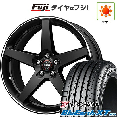 【新品国産車用5穴114.3】 夏タイヤ ホイール4本セット 225/50R18 ヨコハマ ブルーアース XT AE61 モモ ファイブ 8J 18インチ(送料無料)