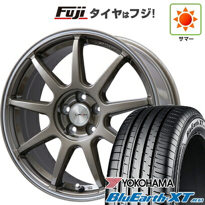 【新品国産車用5穴114.3】 夏タイヤ ホイール4本セット 215/60R17 ヨコハマ ブルーアース XT AE61 レアマイスター LMスポーツ LM-QR ブロンズ/ラインポリッシュ 7.5J 17インチ(送料無料)