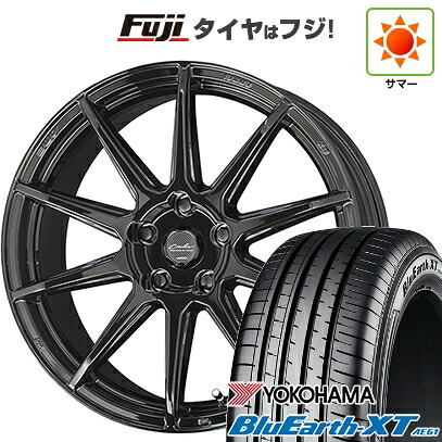 【新品国産車用5穴114.3】 夏タイヤ ホイール4本セット 215/50R18 ヨコハマ ブルーアース XT AE61 共豊 サーキュラー C10R 7J 18インチ(送料無料)|フジコーポレーション