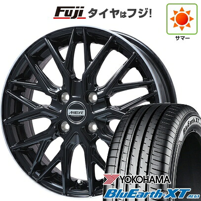 【新品国産車用5穴114.3】 夏タイヤ ホイール4本セット 215/60R16 ヨコハマ ブルーアース XT AE61 プレミックス MER XMESH グロスブラック/リムポリッシュ 6.5J 16インチ(送料無料)