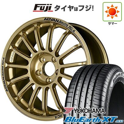 【新品国産車用5穴114.3】 夏タイヤ ホイール4本セット 225/50R18 ヨコハマ ブルーアース XT AE61 ヨコハマ アドバンレーシング RC-4 8J 18インチ(送料無料)|フジコーポレーション