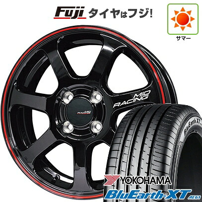 【新品国産車用5穴114.3】 夏タイヤ ホイール4本セット 215/60R17 ヨコハマ ブルーアース XT AE61 MID WHEELS MID RACING R07 7J 17インチ(送料無料)