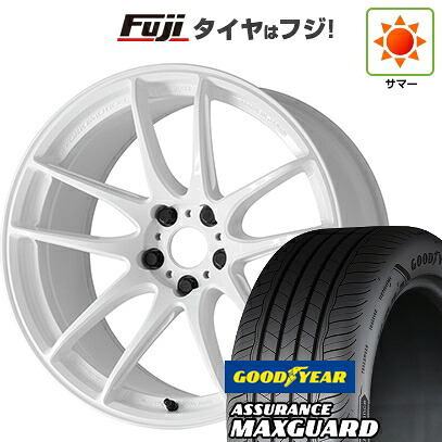 【新品国産車用5穴114.3】 夏タイヤ ホイール4本セット 225/45R19 グッドイヤー アシュアランス マックスガード(限定) WORK ワーク エモーション CR Shigoku 8J 19インチ(送料無料)