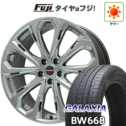 【新品国産車用5穴114.3】 夏タイヤ ホイール4本セット 235/55R19 ギャラクシア BW668(限定) ビッグウエイ レイシーン プラバ5X(クロームハイパーシルバー) 8J 19インチ(送料無料)