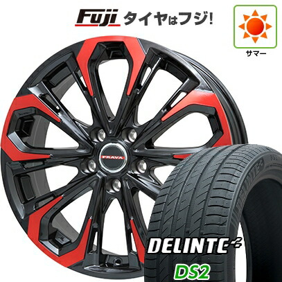 【新品国産車用5穴114.3】 夏タイヤ ホイール4本セット 245/40R20 デリンテ DS2(限定) ビッグウエイ レイシーン プラバ5X(レッドクリア) 8.5J 20インチ(送料無料)