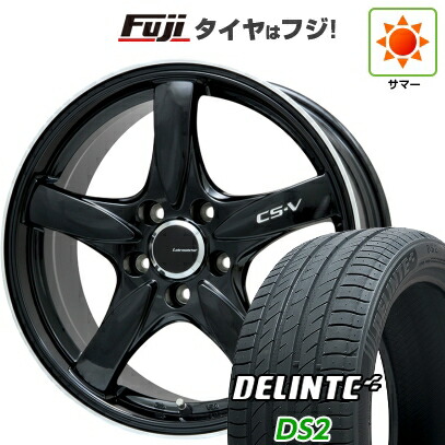 【新品国産車用5穴100】 夏タイヤ ホイール4本セット 215/45R17 デリンテ DS2(限定) レアマイスター CS-V(グロスブラック/リムポリッシュ) 7.5J 17インチ(送料無料)