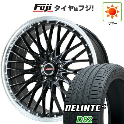 【新品国産車用5穴114.3】 夏タイヤ ホイール4本セット 215/50R18 デリンテ DS2(限定) プレミックス MER PROMESH グロスブラック/リムポリッシュ 7.5J 18インチ(送料無料)