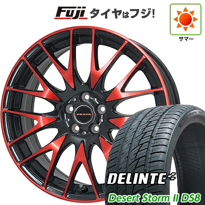 【新品国産車用5穴114.3】 夏タイヤ ホイール4本セット 225/35R20 デリンテ デザートストームII DS8(限定) ビッグウエイ レイシーン プラバ9M(レッドクリア) 8.5J 20インチ(送料無料)