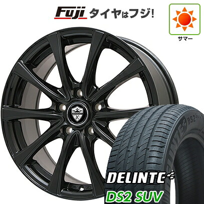 【新品国産車用5穴114.3】 夏タイヤ ホイール4本セット 225/55R18 デリンテ DS2 SUV(限定) エルベ エステローザ FSV グロスブラック 7.5J 18インチ(送料無料)|フジコーポレーション