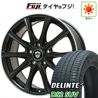【新品国産車用5穴114.3】 夏タイヤ ホイール4本セット 225/55R18 デリンテ DS2 SUV(限定) エルベ エステローザ MZV ブラックリムポリッシュ 7.5J 18インチ(送料無料)|フジコーポレーション