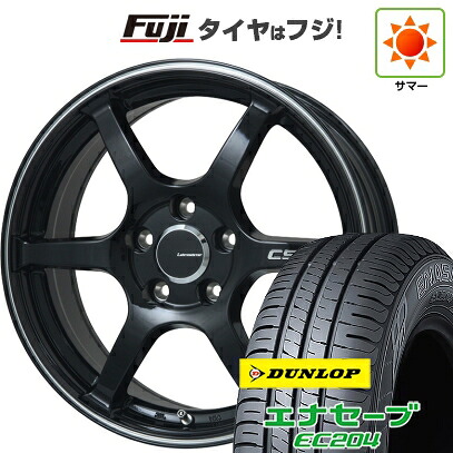 【新品国産車用5穴114.3】 夏タイヤ ホイール4本セット 215/60R17 ダンロップ エナセーブ EC204 レアマイスター CS-V6(グロスブラック/ラインポリッシュ) 7J 17インチ(送料無料)