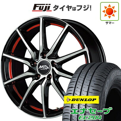 【新品国産車用5穴100】 夏タイヤ ホイール4本セット 215/45R17 ダンロップ エナセーブ EC204 MID WHEELS RX810 7J 17インチ(送料無料)|フジコーポレーション