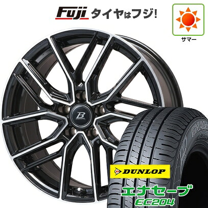【新品国産車用5穴114.3】 夏タイヤ ホイール4本セット 215/60R17 ダンロップ エナセーブ EC204 ブランドルライン ヴァレーゼ ブラックポリッシュ 7J 17インチ(送料無料)