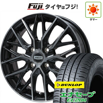 【新品国産車用5穴114.3】 夏タイヤ ホイール4本セット 205/60R16 ダンロップ エナセーブ EC204 プレミックス MER XMESH ブラッククリア 6.5J 16インチ(送料無料)