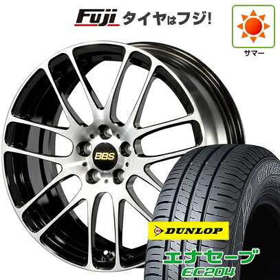 【新品国産車用5穴114.3】 夏タイヤ ホイール4本セット 215/60R16 ダンロップ エナセーブ EC204 BBS JAPAN RE-L2 ブラックダイヤカット 7J 16インチ(送料無料)|フジコーポレーション