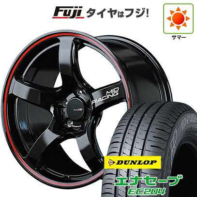 【新品国産車用5穴114.3】 夏タイヤ ホイール4本セット 215/55R17 ダンロップ エナセーブ EC204 MID WHEELS MID RACING R50 7J 17インチ(送料無料)｜フジコーポレーション 88,605円