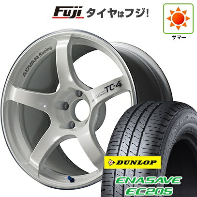 【新品国産車用5穴100】 夏タイヤ ホイール4本セット 215/45R17 ダンロップ エナセーブ EC205 ヨコハマ アドバンレーシング TC-4 7.5J 17インチ(送料無料)